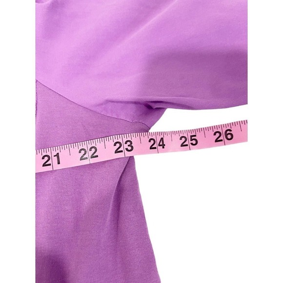 Catherines Top 0X Light Purple Lavender Semi-Sheer Eyelet 3/4 Sleeve Button - Picture 4 of 5